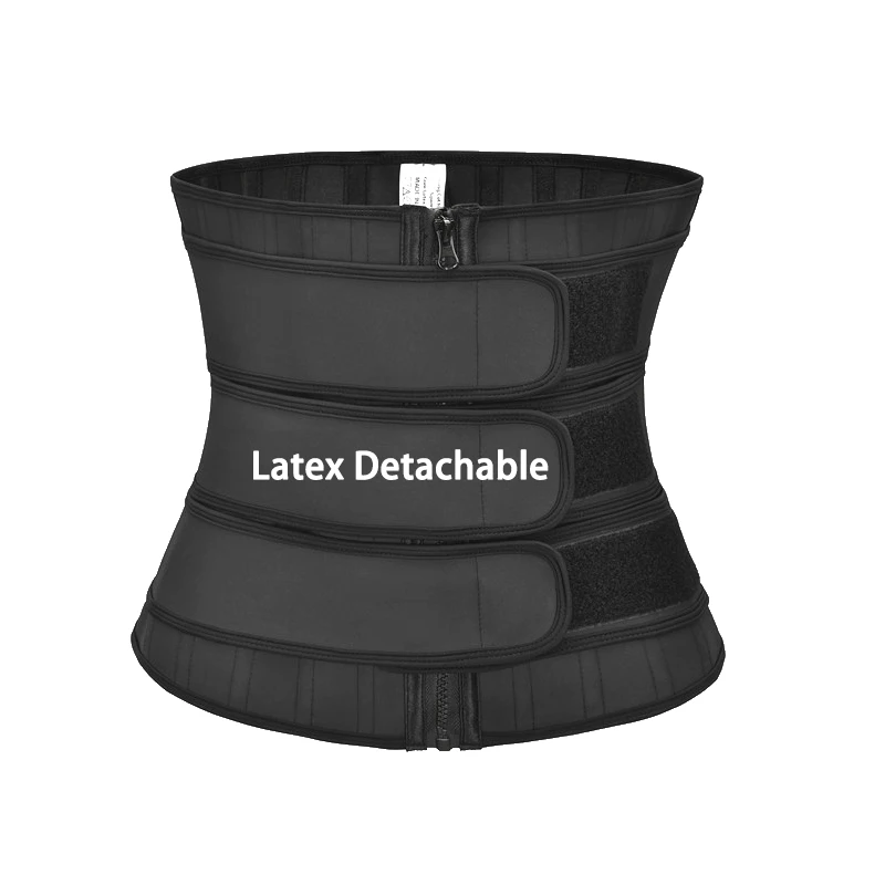 Drop Shipping Latex Three Detachable Belt 25 9 Steel Bone Flat Tummy Wrap Slimming Body Waist Trimmer Corset Cincher