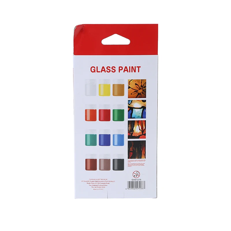 Art Nation Glass Paint Set Colours 12colors*15ml & 2 brush high quality Glass Paint for glass art drawing