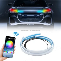 2X Music Flexible Headlight DRL Lights Daytime Running Lamp Dream Color Multicolor Day Turn Signal APP White Red Yellow Blue