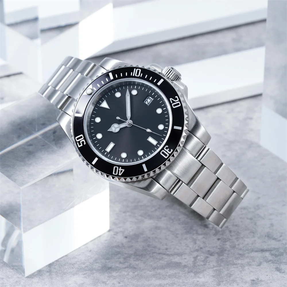 Fashion Black Luxury Diver 10atm Waterproof Luminous Automatic Diver Reloj Automatico Hombre Mechanical Watches Men
