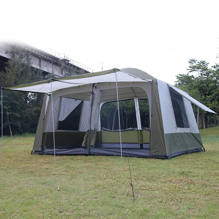 8-12 Persons Large Family Camping Tent  Double Layers Two Bedooms Outdoor Waterproof Portable Luxury Camping Tents