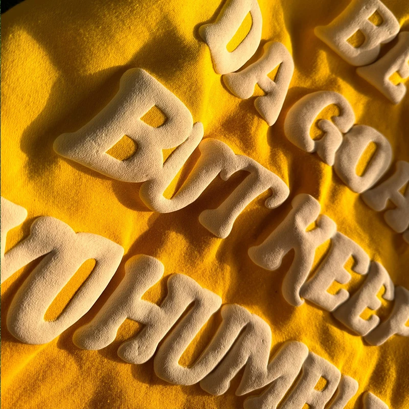 DCY 2024 New Products Stringless Heavyweight Hoodie,Hoodie Design Puff Print,Custom Puff Print Hoodie 500Gsm