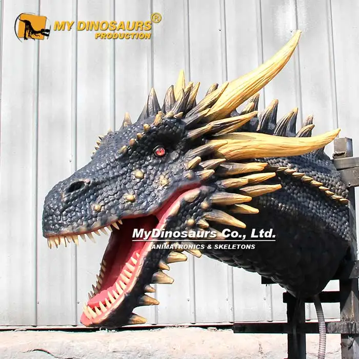 MY DINO AN-032 3d Dragon Sculpture Resin Animatronic dragon Head