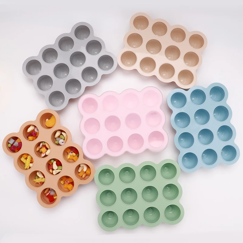 Multifunctional Silicone Ice and Freezer Storage Tray Reusable Baby Food Tray with Flexibility for Kitchen Freezer Oven Use