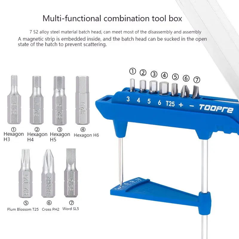 Toopre Mountain Bike Torque Wrench Set Integrated Hex Pointer High Precision Torque Tool