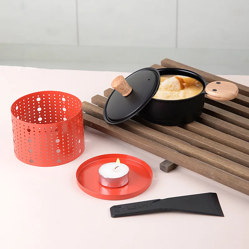 Wholesale Non-Stick portable mini candle cheese melting heater cheese melting pan Featuring Swiss Cheese Oven and Butter