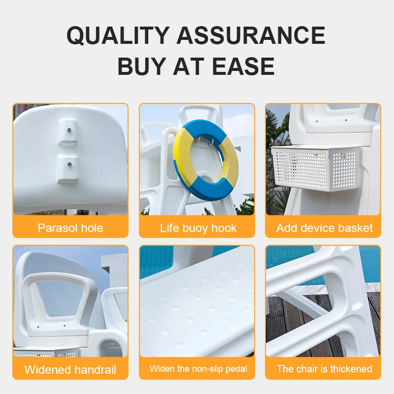 High Quality Lifeguard Chair Ladder Life Guard Guard Tower Lifesaving Chairs For Swimming Pool