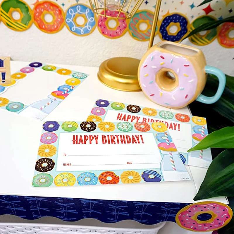 Donuts Theme Party Cutouts Colorful Mid Century Mod