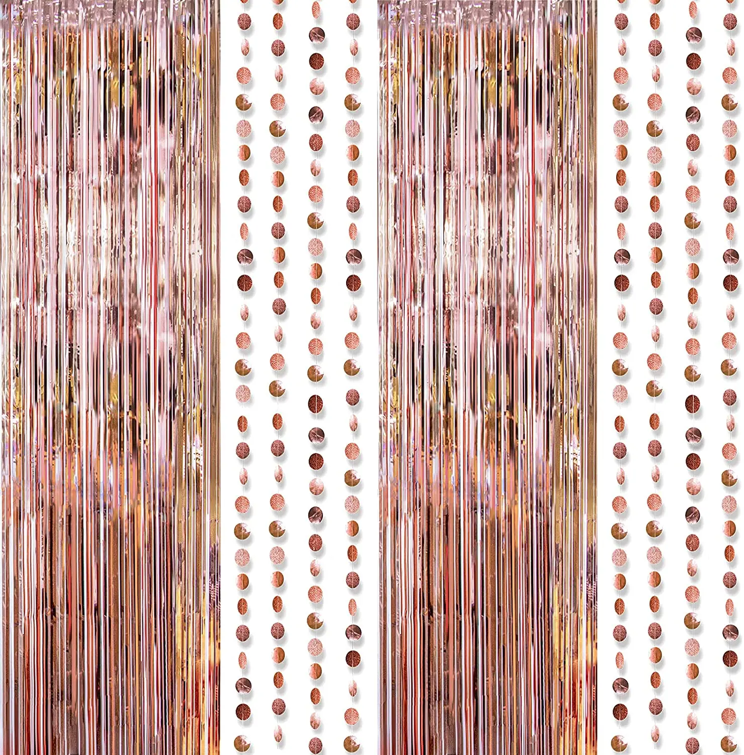 Rose Decorative Backdrop Sequin China Party Garland Baby Shower Glitter Star Engagement Aluminum Foil Gold Foil Tassel Curtain
