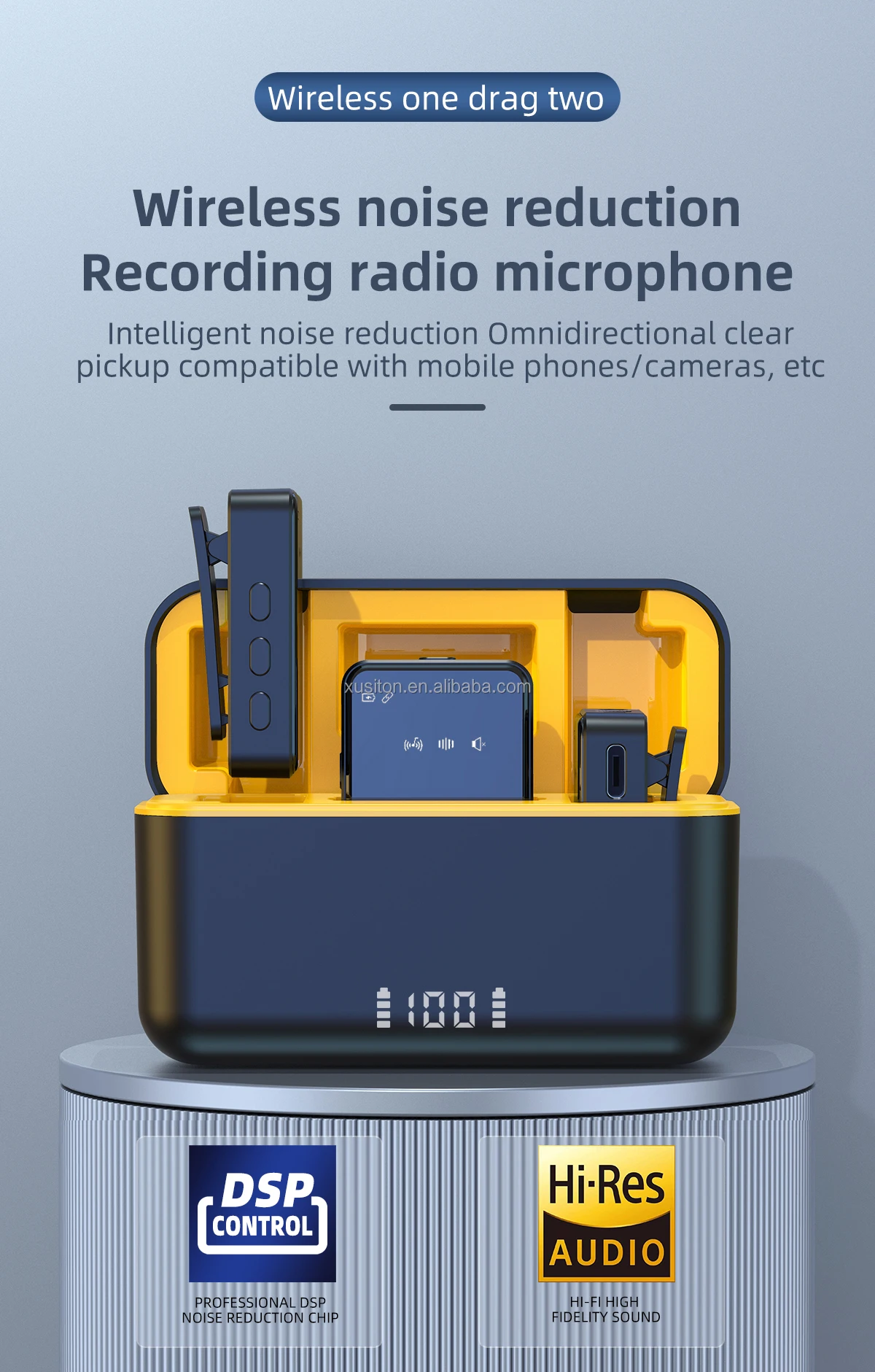 Mini Microphone SX12 noise reduction Portable broadcast Speech Teach Digital Display professional Clip Wireless lapel microphone