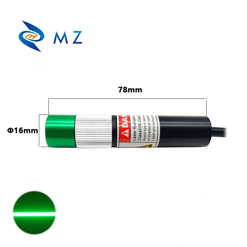 Laser Equipment Parts Adjustable Focusing D16mm 520nm 50mW Glass Lens CW Industrial Machine Green Line Laser Module
