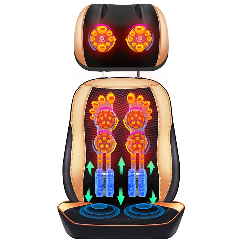 Electric Function Kneading Vibrating Heating Full Body Neck Back Lumbar Thai Massage Cushion For Car/Home