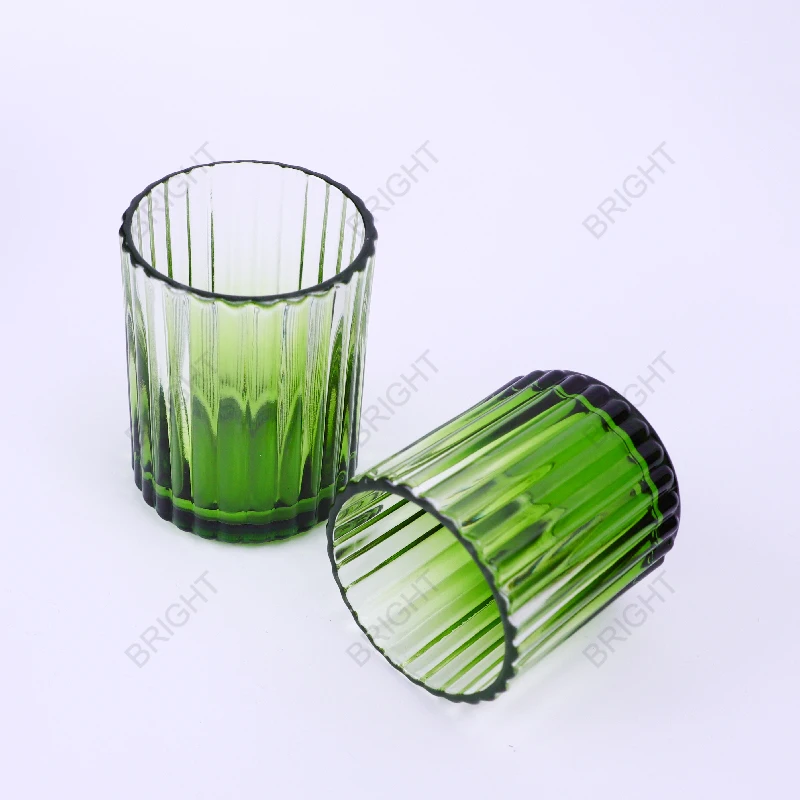 Wholesale Candle Holders Lanterns And Candle Jars Customized Luxury Striped Empty Modern Candle Jar For Home Decoration