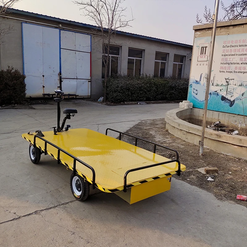 Warehouse turnover goods electric trolley Hand-Push mute flatbed truck electric dumper Electric trolley carrying