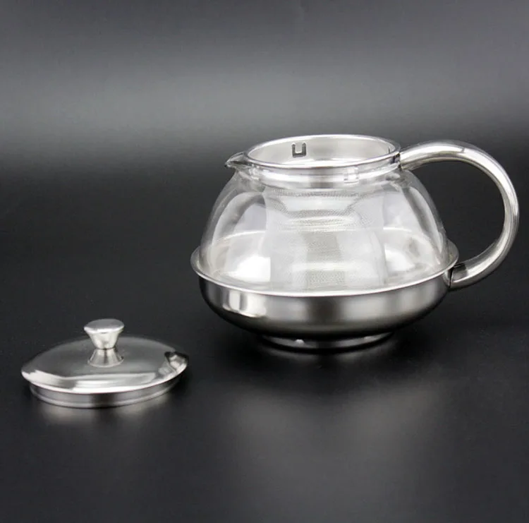China  Wholesale BPA Free Borosilicate Glass Teapot Set With Stainless steel Tea Infuser