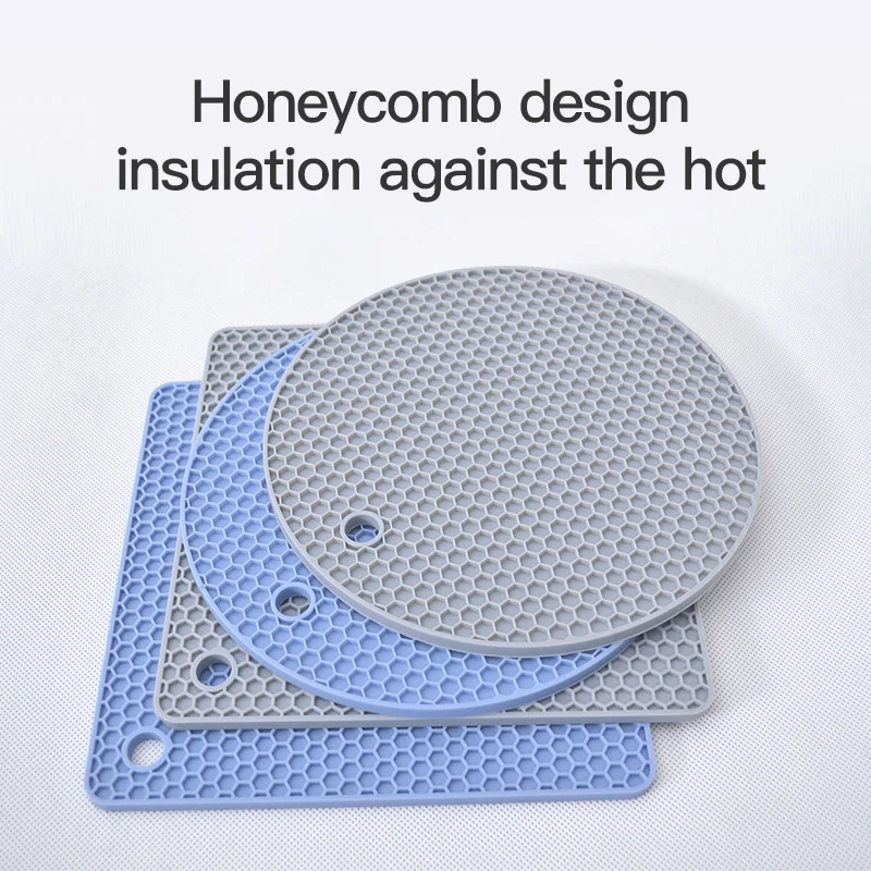 Food-grade Honeycomb Heat Insulation Pad Placemat Circle Coffee Cup Pan Table Trivet Non-slip Square Silicone Hot Pot Mat