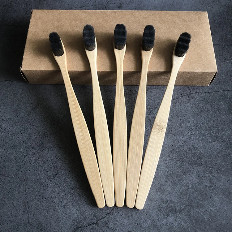 High Quality Flat Handle Natural Bamboo Ultra Soft Adult Toothbrush Bamboo Micro Nano Bristle Oral Care