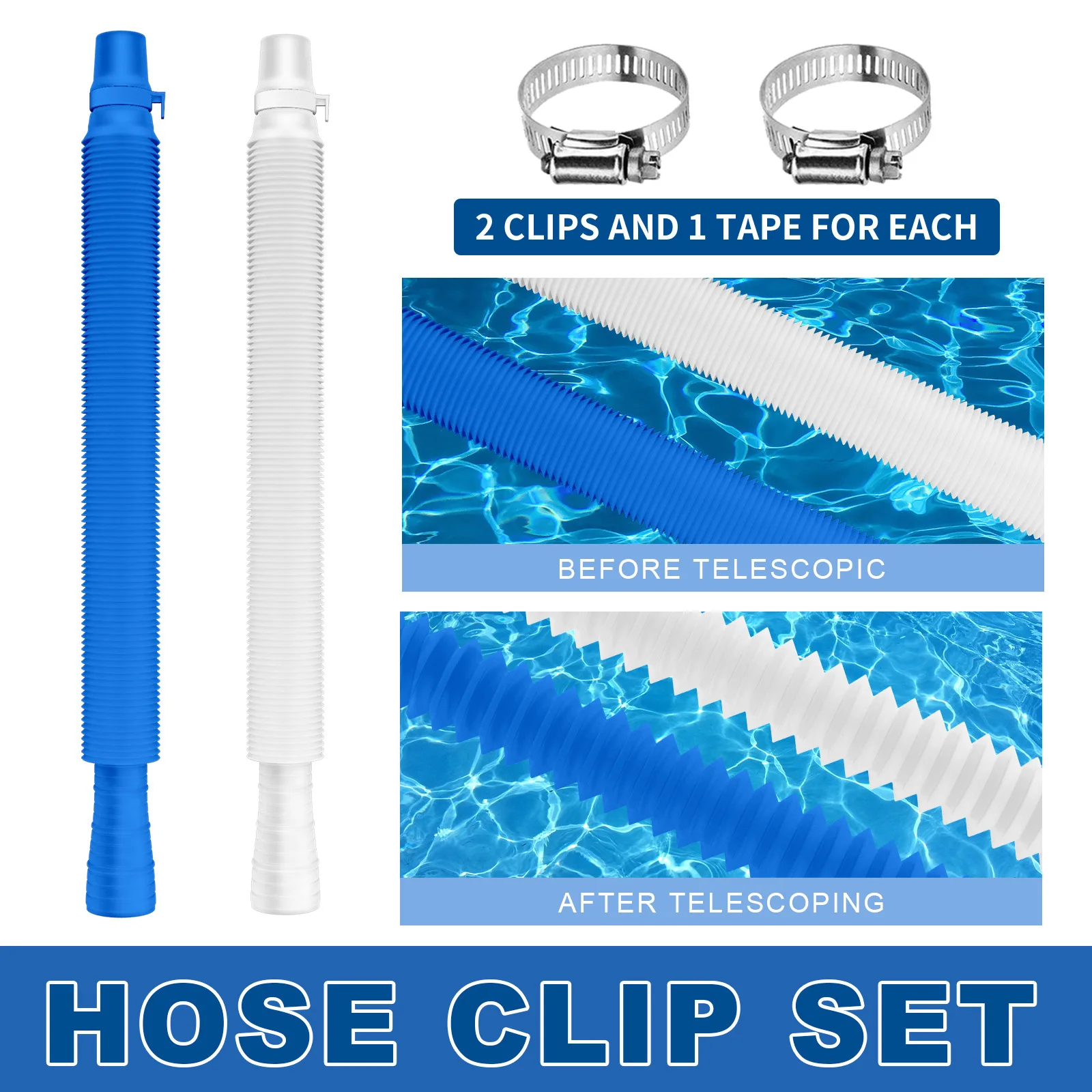 YEGBONG OEM ODM Replacement Retractable Hose Ground Swimming Pool Filter Pump Tupe Snap Tape Leak Proof Maintenance Accessories