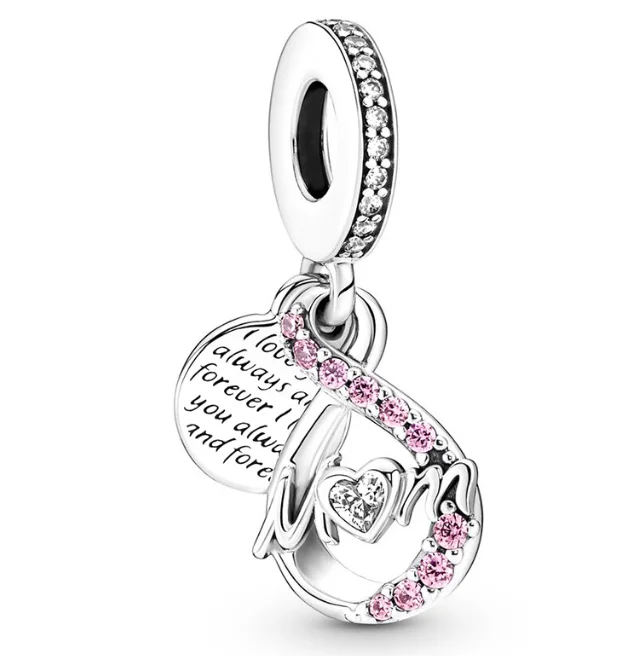 Big hole mom charm home family heart beads connector charms for jewelry making