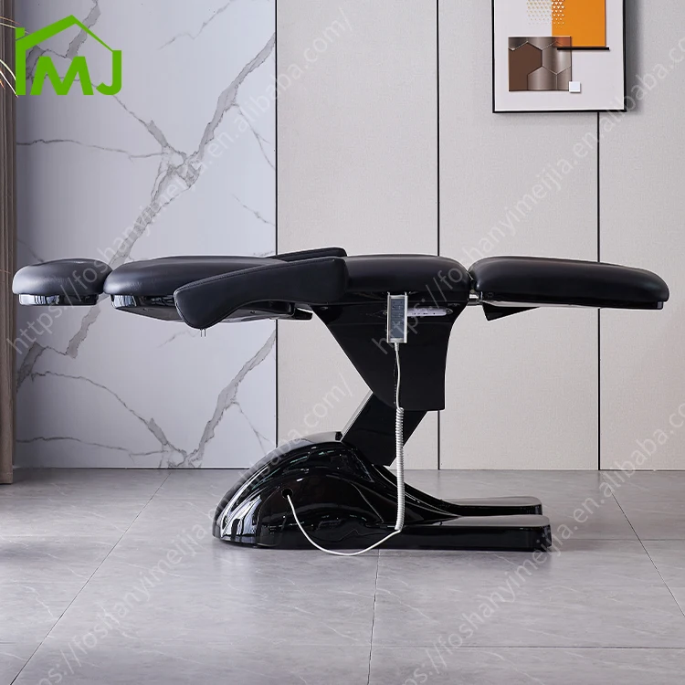 Large bearing capacity Foot Control 4 Motor Spa Electric Massage Table Facial Treatment Bed