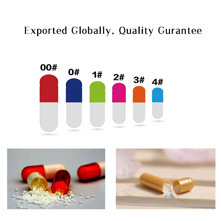 
high quality colorful customized gelatin empty capsules 
