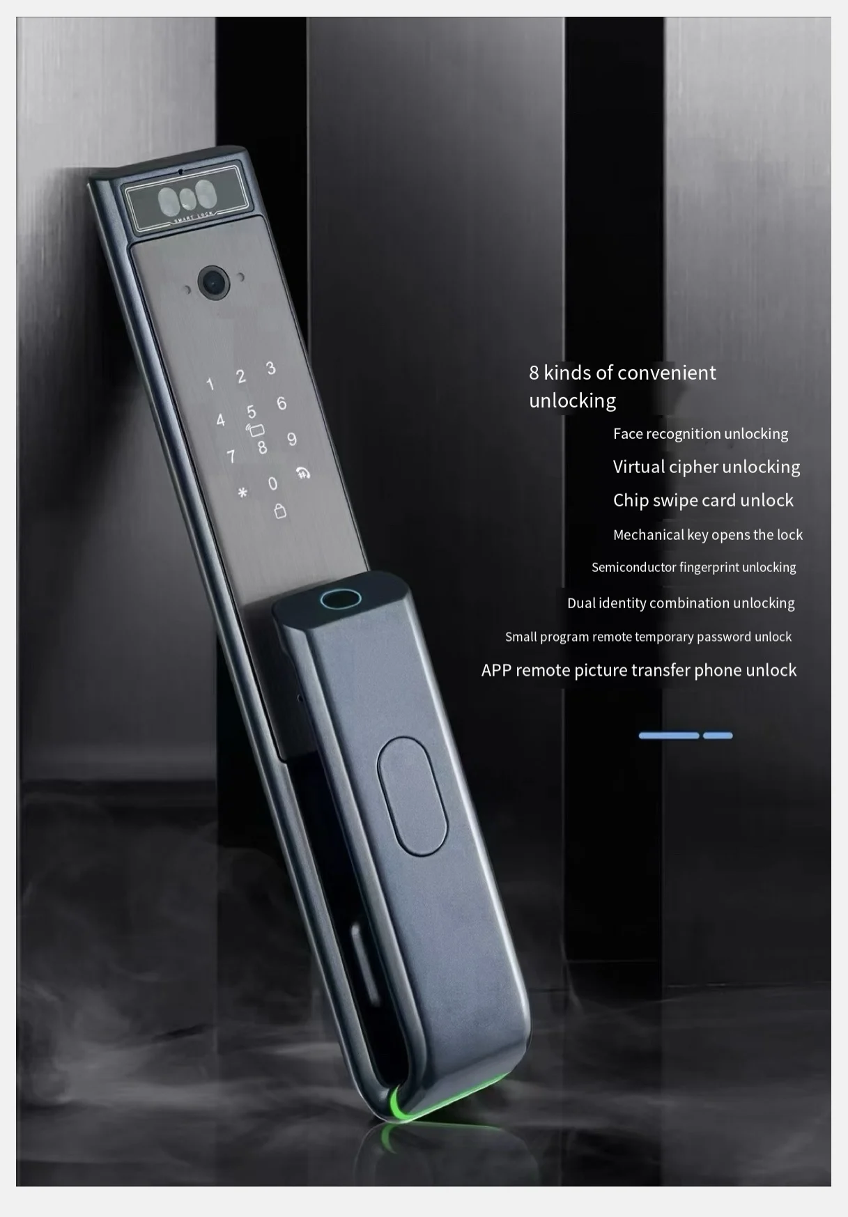 Smart 3D Face Recognition Door Lock Tuya APP Voice Intercom Fingerprint Lock Biometric Electronic Digital Smart Door Lock