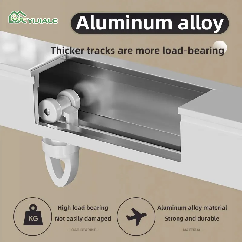 YIJIALE China Supplier 34-59 in Aluminium Alloy Curtain Ceiling Track Curtain Poles Tracks Curtain Rail