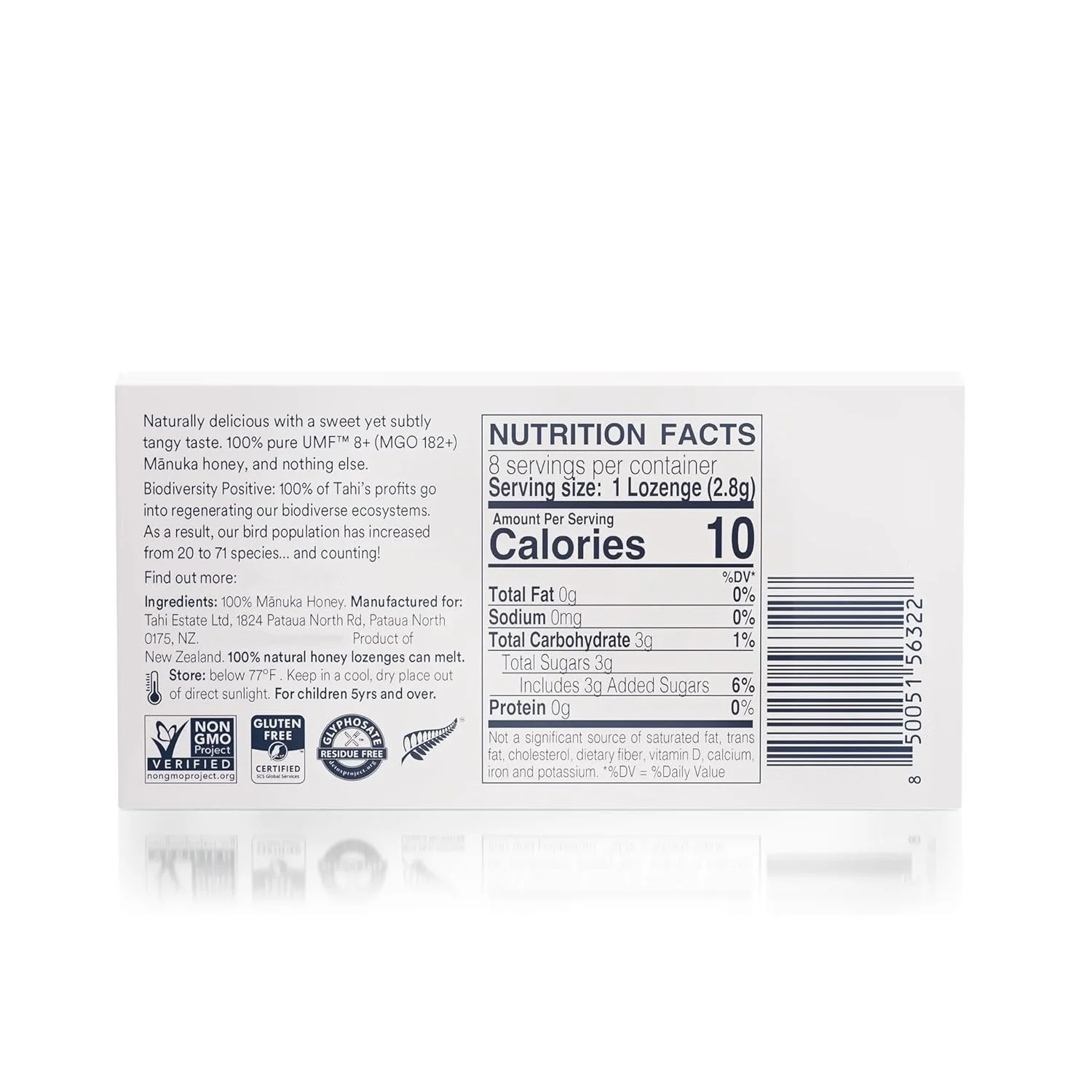 Premium Manuka Honey Lozenges High Potency - Sugar Free Drops | Genuine New Zealand Raw Manuka Honey Soothers