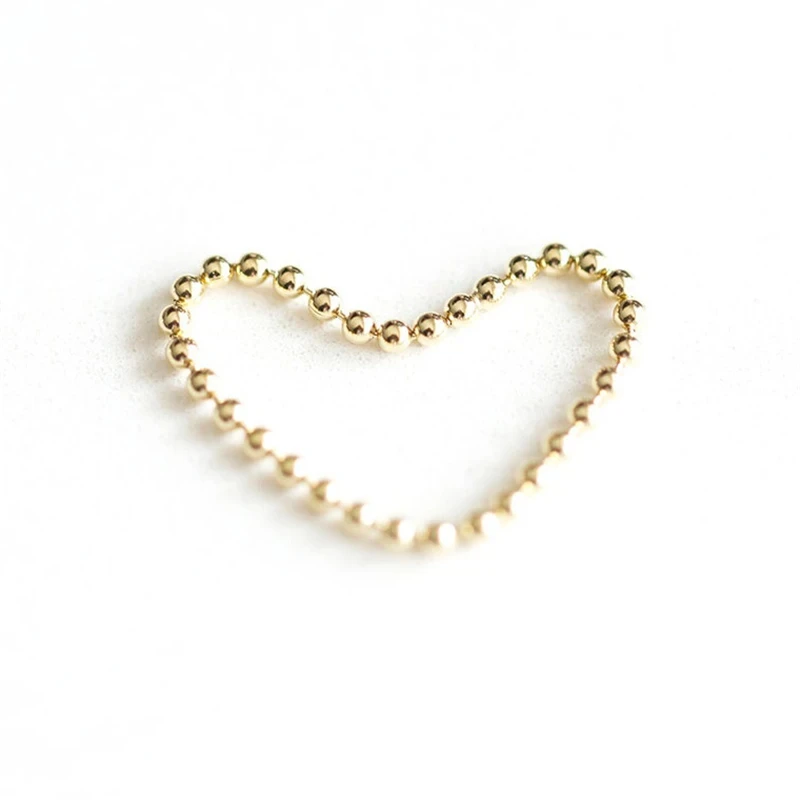 High Quality 14K Gold Filled 1.5mm Bead Chain Ring Fashion Jewelry Boho Knuckle Ring for Women