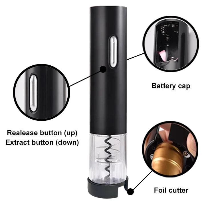 Electronic Wine Cork Opener Cork Screw Wine Bottle Opener Automatic Corkscrew Electric Wine Bottle Opener With Foil Cutter