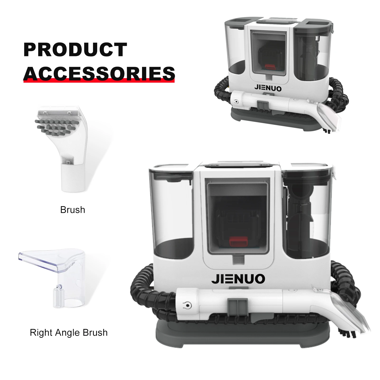 JIENUO Cordless Portable Carpet & Upholstery Cleaner & Pet Stain Vacuum with Deep Stain Battery Water Filter ODM CanisterJNS800