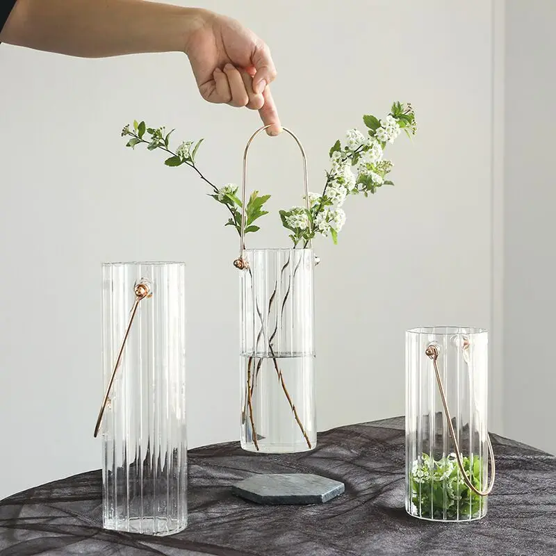 Unique flower vase modern home desktop accents wholesale cheap crystal glass vases