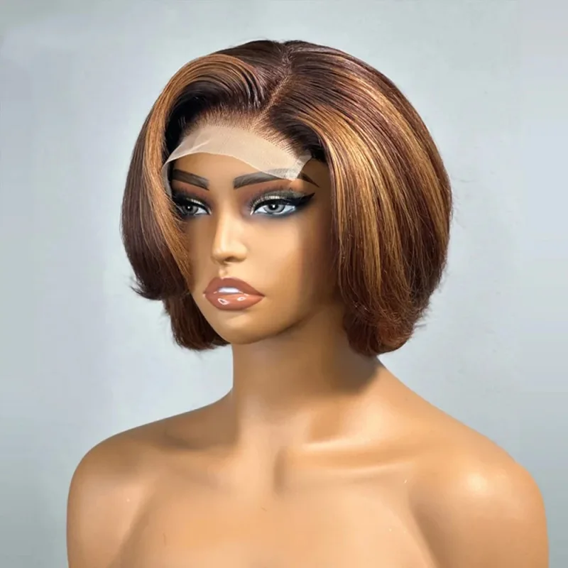 Hot Selling 4*4 Closure Pixie Wig Short Cut 100% Human Hair  Lace Front Wig Human Hair Wigs For Black Women