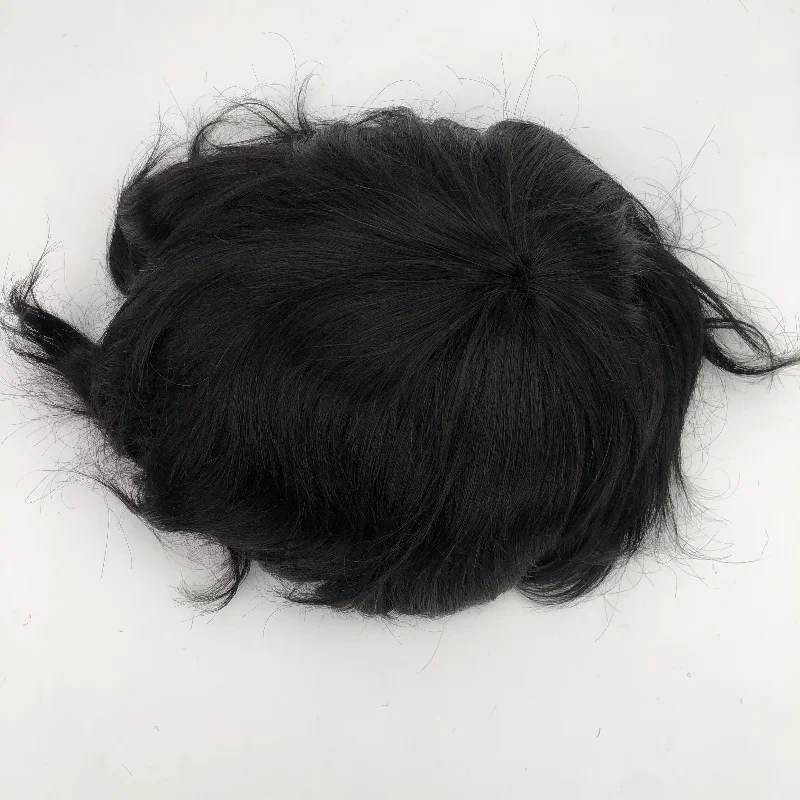 Emeda wholesale stock new Australia with 4cm pu Mens hair replacement system man wig for bald male