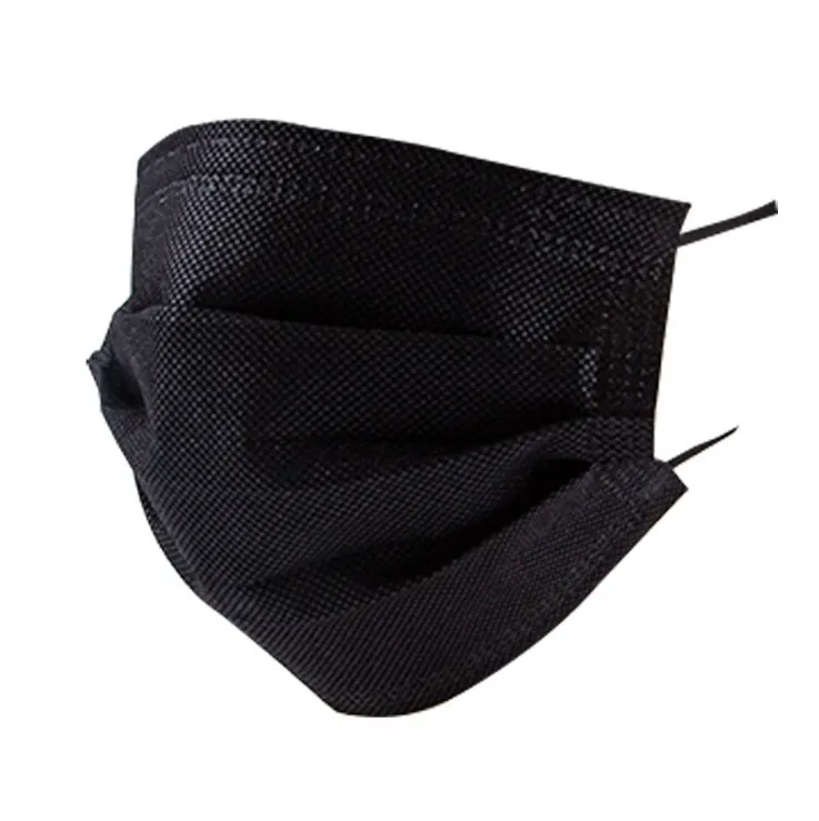 Wholesale price 50pcs per bag disposable black 3 ply face mask