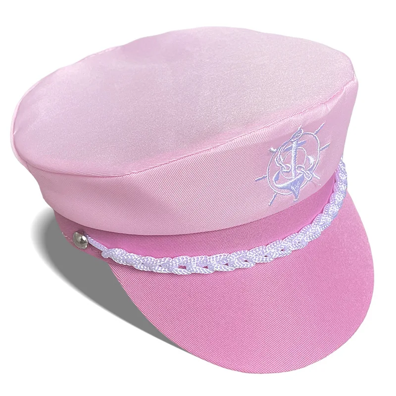 New Fashion High Quality  Pink Yacht Hat Wholesale Sailor Elastic Custom Captain Hat