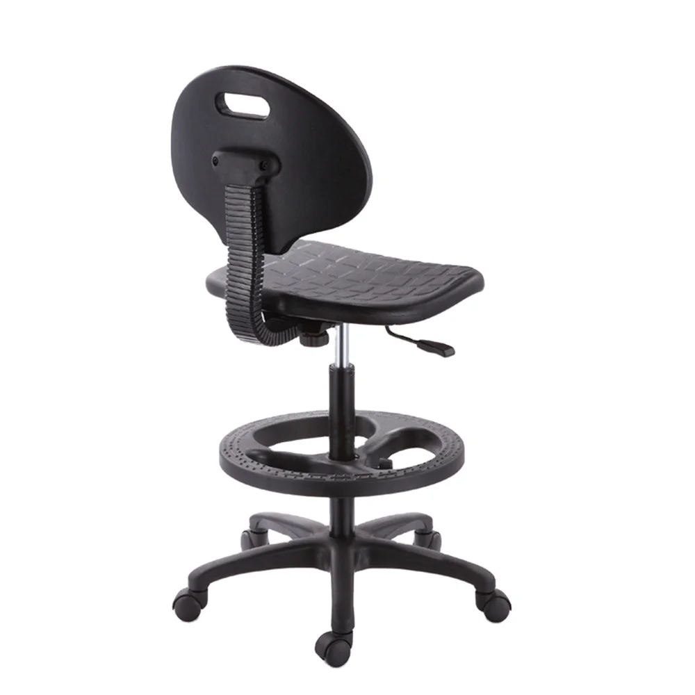 Comfortable PU Lab Furniture Industrial Stool Chair With Footrest