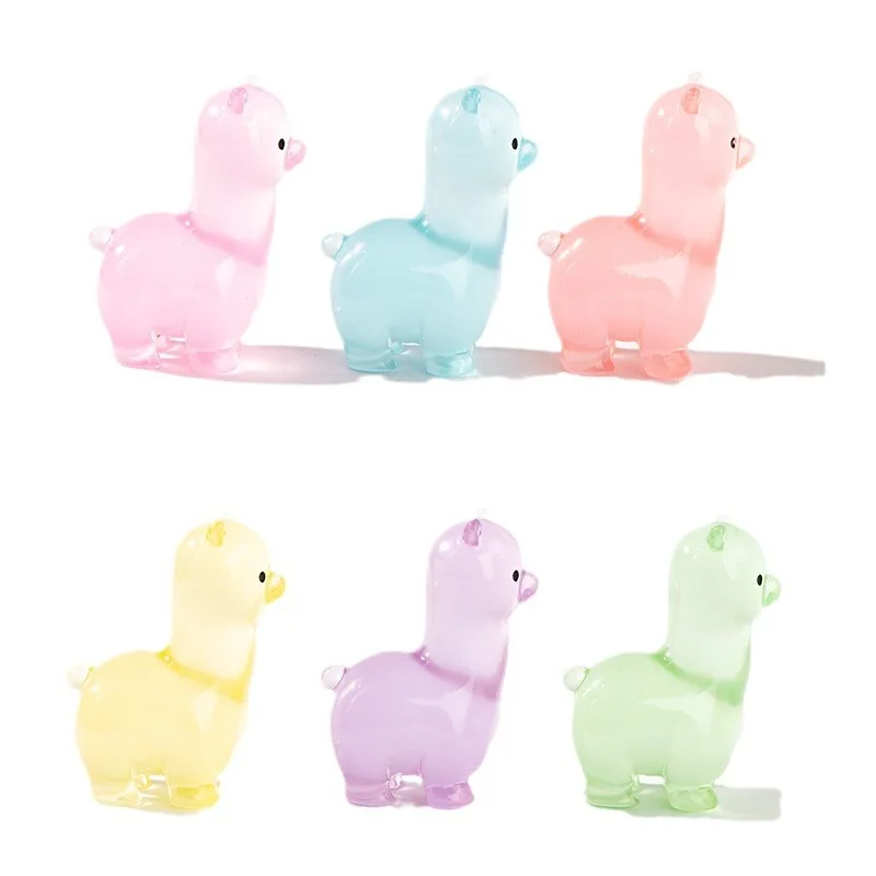 depeng landscape resin cartoon cute glow-in-the-dark color alpaca desktop car home decoration accessories