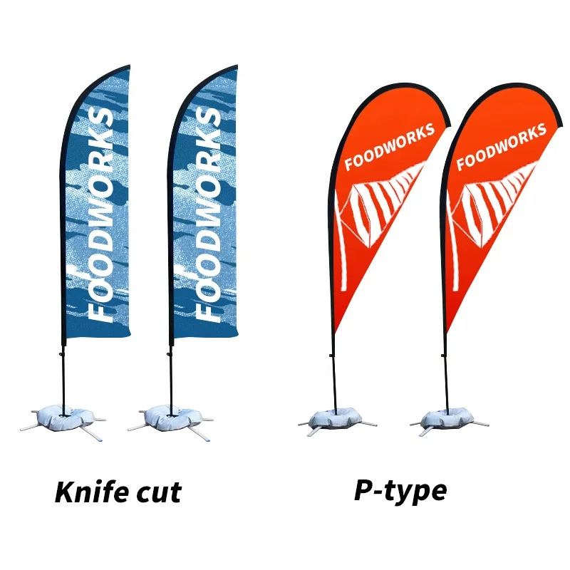new product Custom logo outdoor Advertising Beach Flags Outdoor Aluminium Pole Tear Drop Flying Teardrop Feather Flags Banners