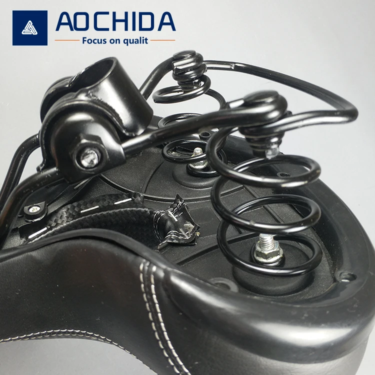 Leather sponge steel spring quality Bicycle saddle