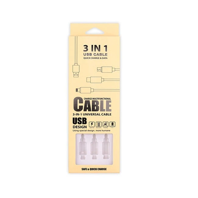2021 3 in 1 USB Cable Packaging Box , Electronic Product Package