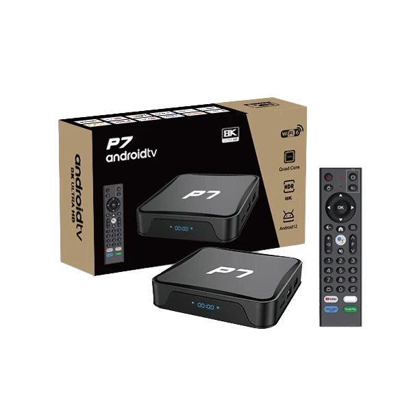 Fast android 12 tv box P7 factory customized Android Allwinner H618 steaming tv box internet WIFI 6 Smart Box voice remote