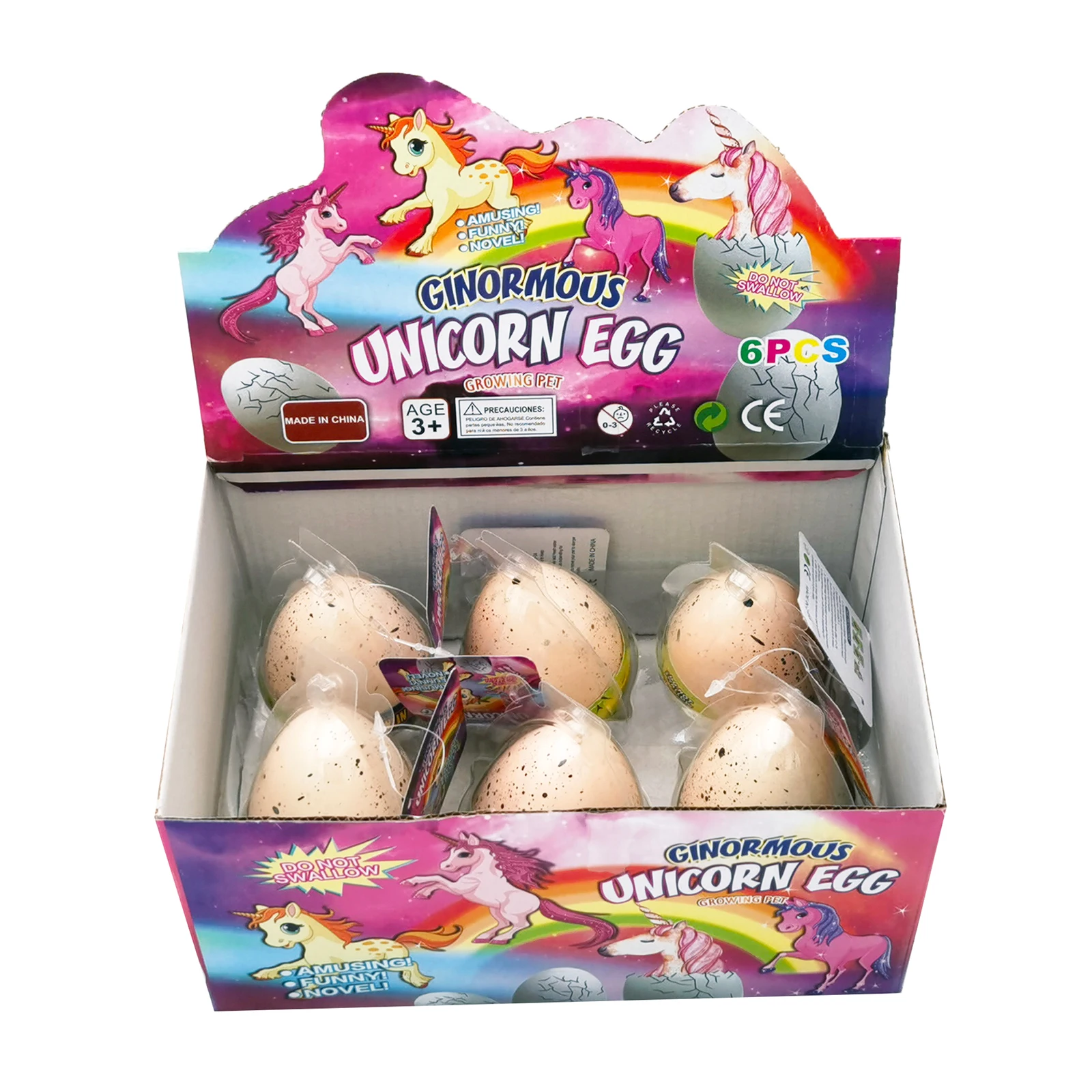 Cross Border Rainbow Unicorn Hatching Eggs Peenma Ponies Soaking Water Bulging Educational Stall Toy Eggs Children Perfect Gift