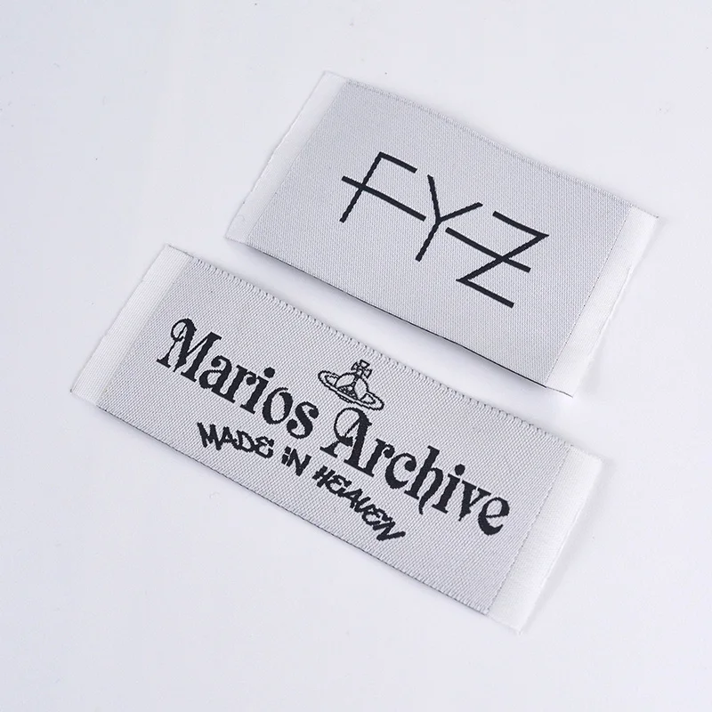 Factory Custom Logo Woven Clothing Neck Label Tags Embroidery Woven Labels for Apparel
