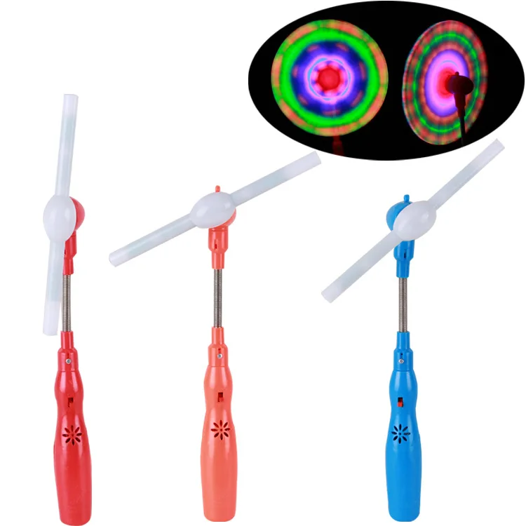 Children Party Gift Glow In The Dark Led Spinning Toys Wand Flashing Music Light Up Kids Toys Led Windmill