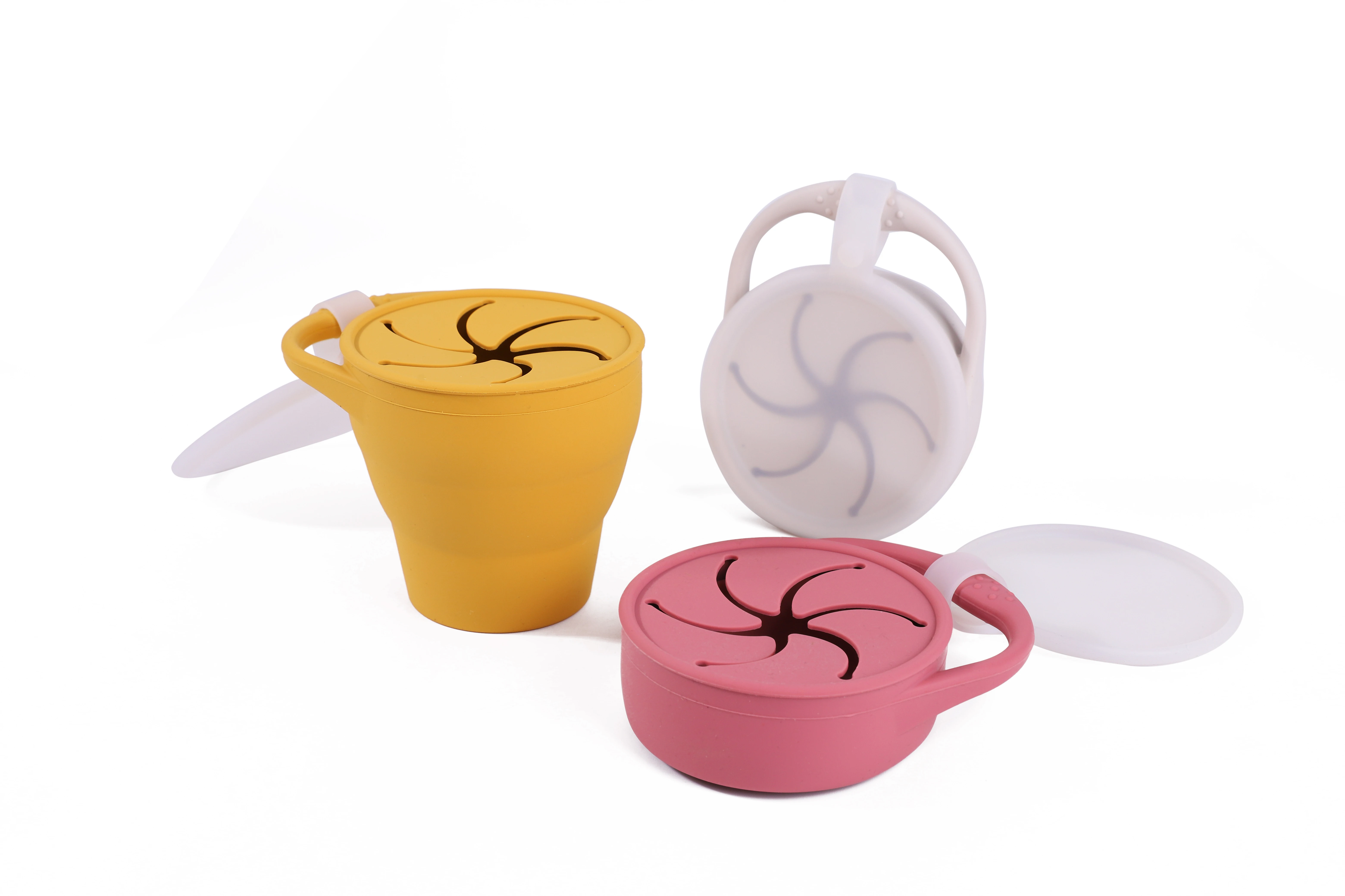 Непроливающаяся Складная крышка для ремня силиконовая детская миска для снеков силиконовая складная чашка для закусок для детей