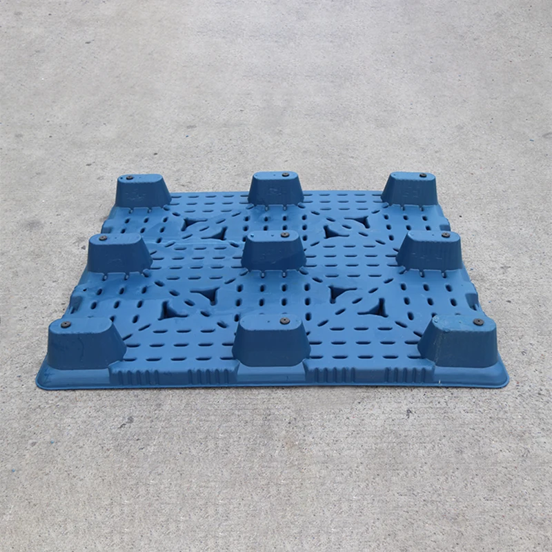 High Quality Heavy Duty 1300*1100*150mm Blow Molding HDPE Nine-Legged Plastic Tray Single Faced Stackable Storage Pallets