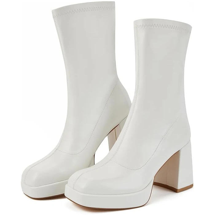 Custom Handmade High Quality Luxury Women Platform Chunky Heel Leather Ankle Boots for Ladies Manufacturer Wholesale Supplier