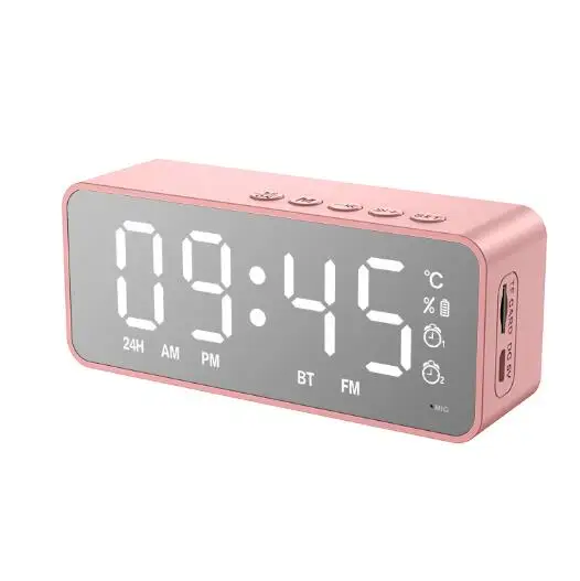Multi-function time and temperature display, Human body induction alarm clock with wireless BT speaker