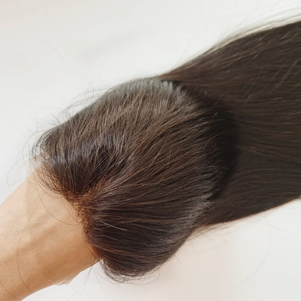 Wholesale factory High Quality toupee hair replacement system hidden knot lace based topper human hair
